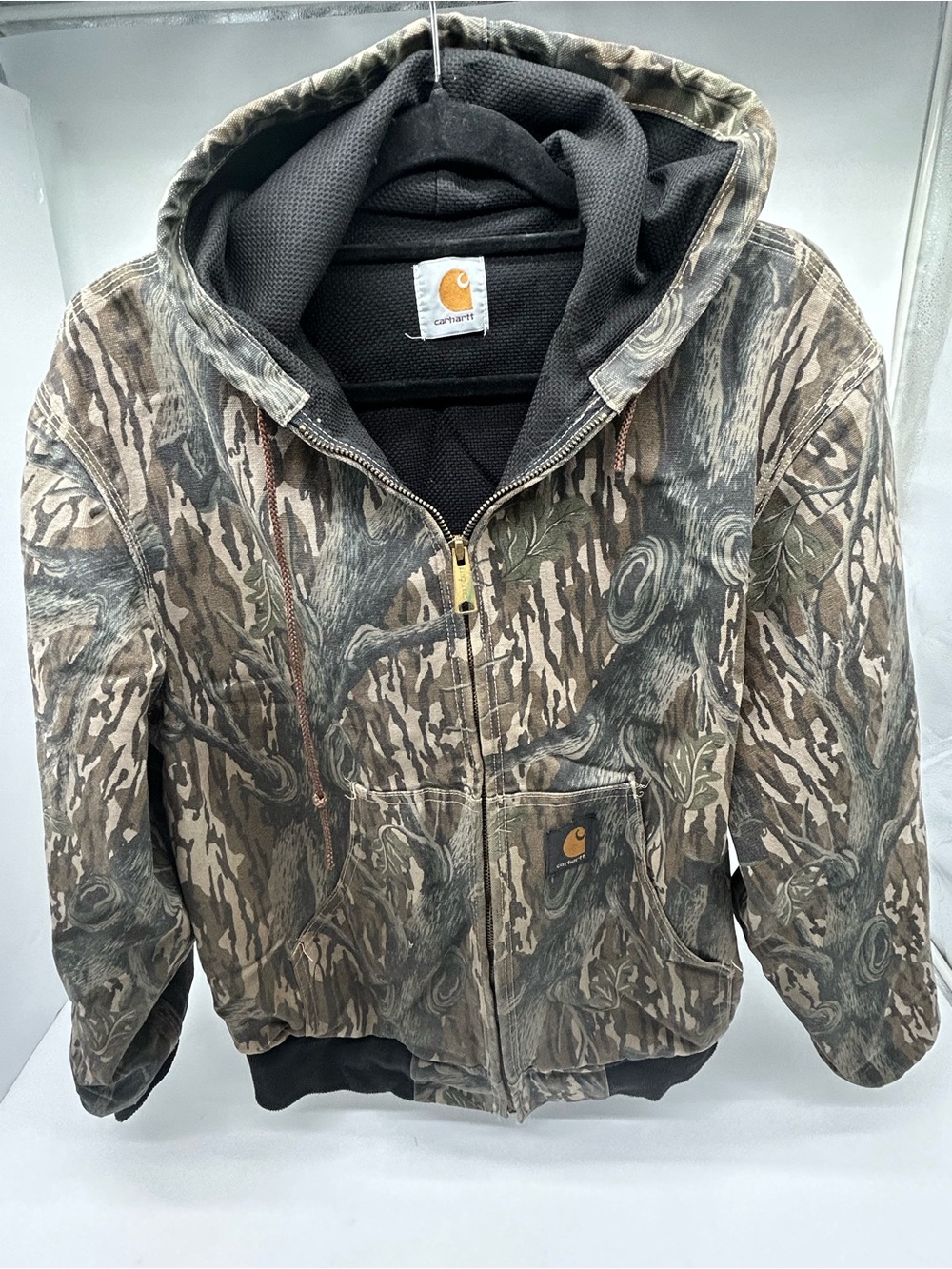Vintage Carhartt Active Mossy Oak Treestand Camouflage Hooded Jacket Size Large